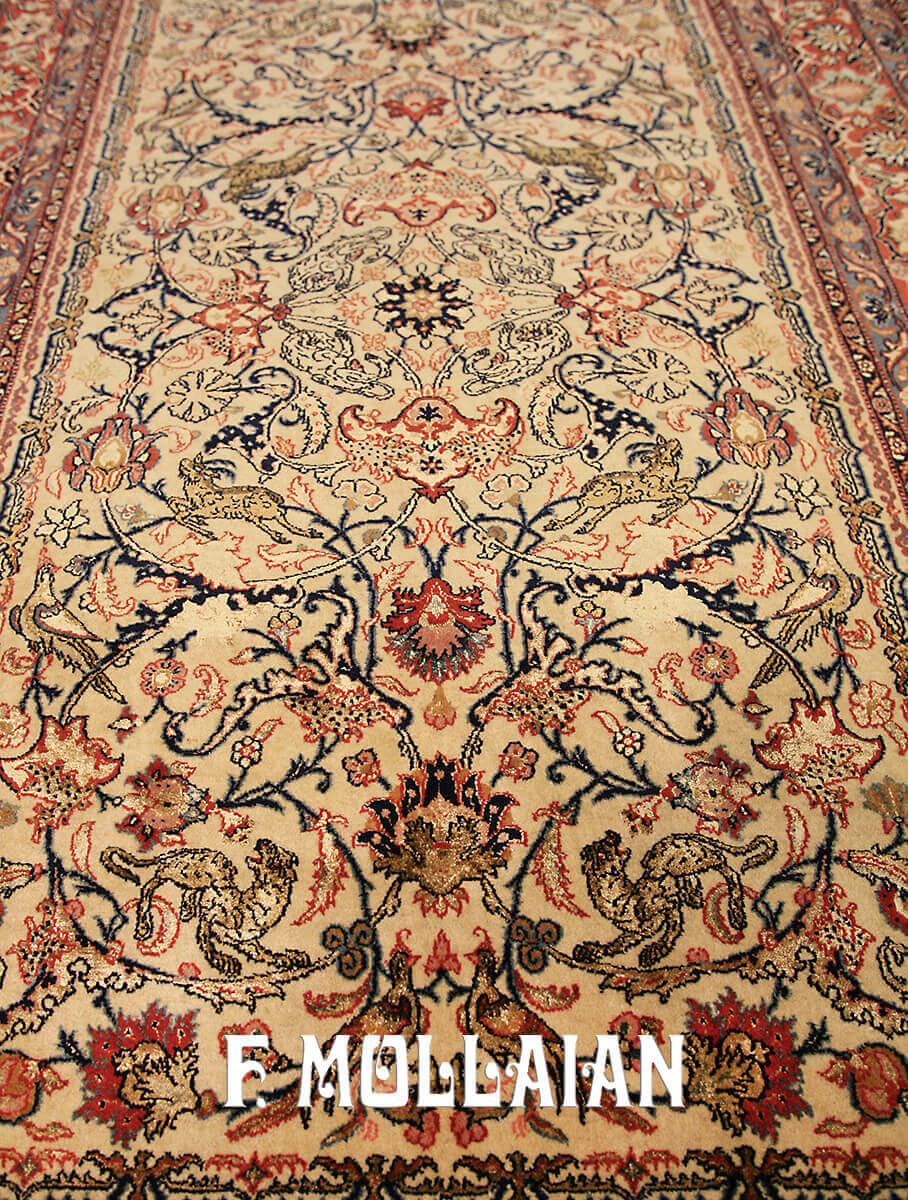 Tapis Persan Antique Tehran Soie Mixte n°:80534672